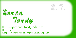 marta tordy business card